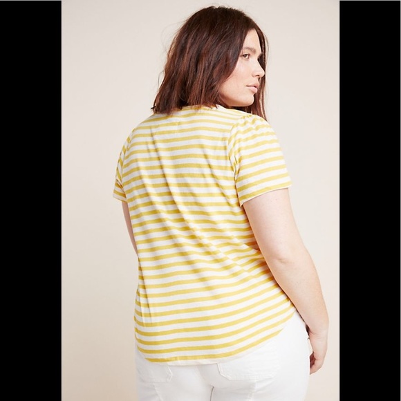 Anthropologie Yellow/White Striped Top NWT - Picture 4 of 8